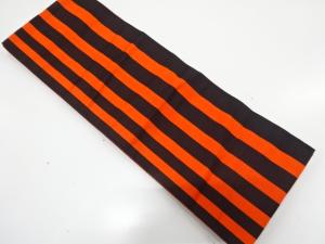 本場筑前博多　縞模様織り出し　半幅帯